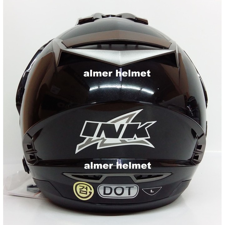 Unique INK T Max Solid Black Met Helm Half Face