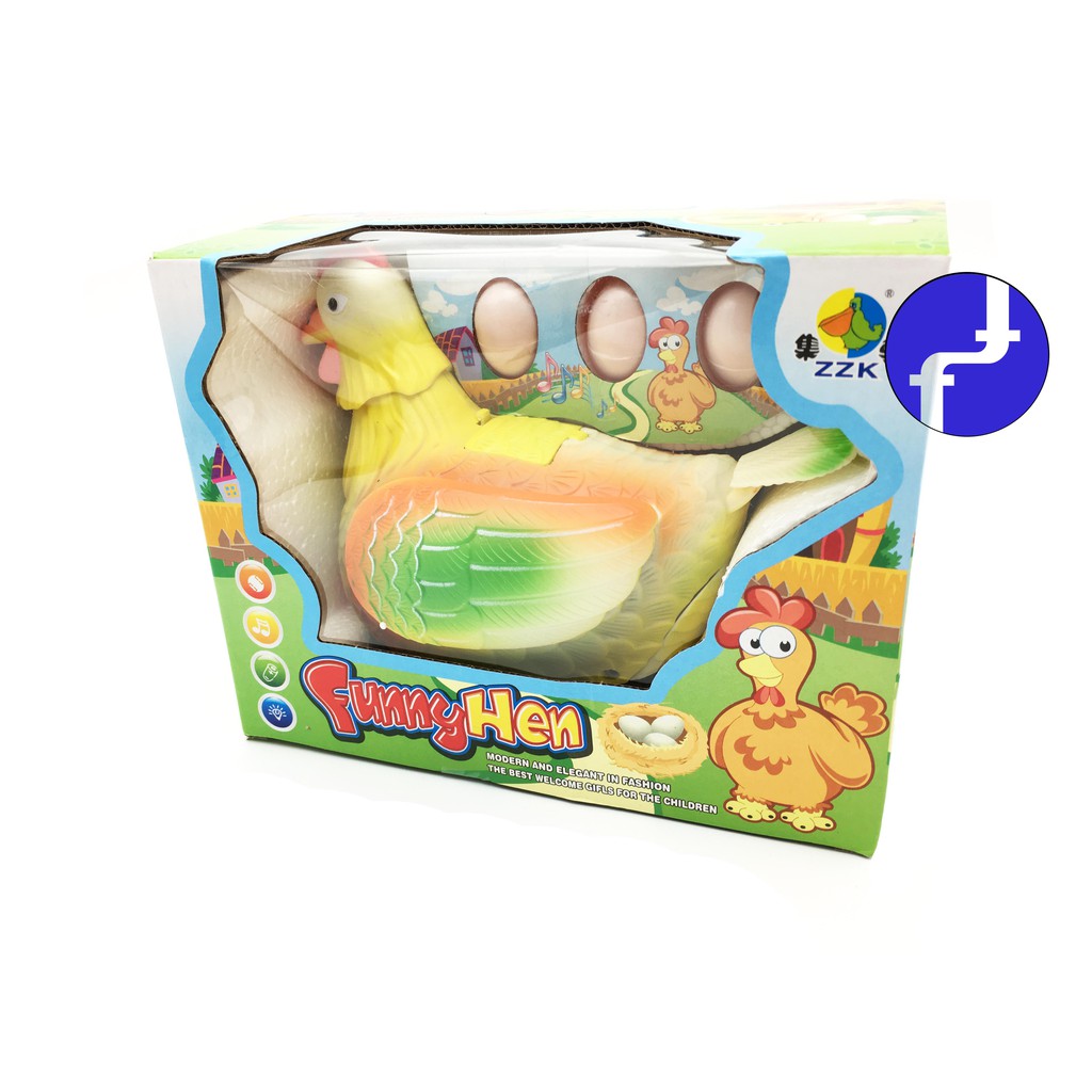 Mainan Anak Lucu Ayam Bertelur Kuning Funny Hen Baterai 939a
