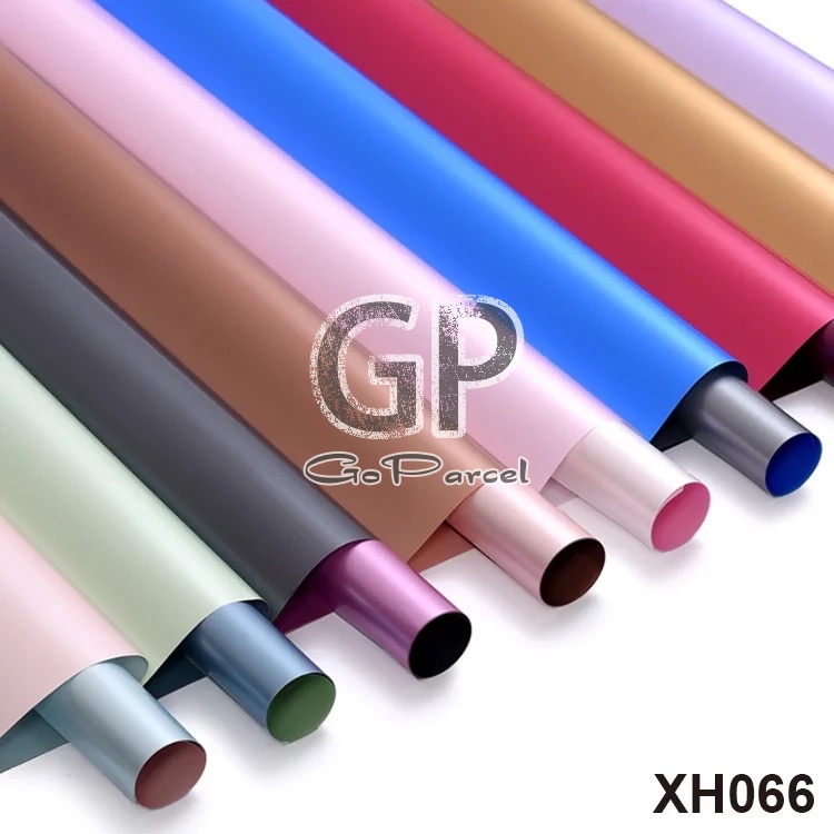 ( 5 Lembar ) SOLID BICOLOR METALLIC - KOREAN CELLOPHANE - FLOWER WRAPPING PAPER - RANGKAIAN BUKET BUNGA FLORIST