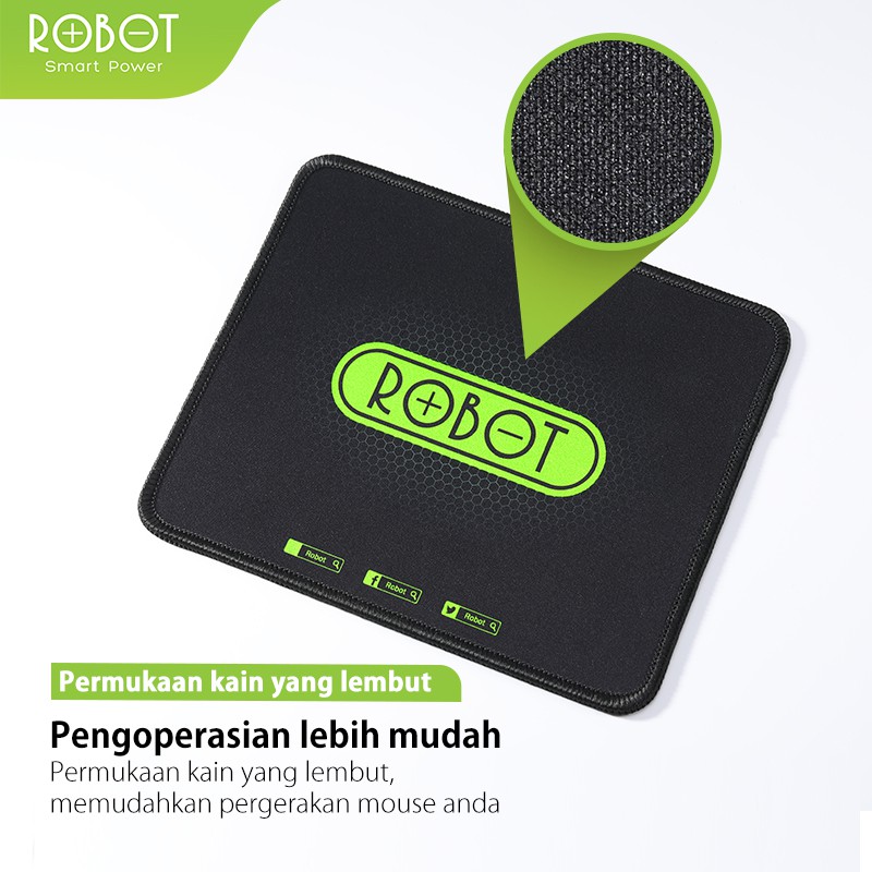 Mousepad Anti Slip ROBOT RP01 Gaming Polos Hitam Murah Rubber Original - Garansi Resmi 1 Tahun