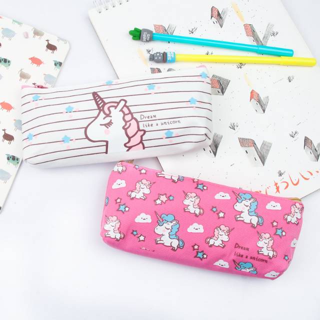 

Tempat Pensil/Kotak Pensil Motif Unicorn Bahan Kanvas