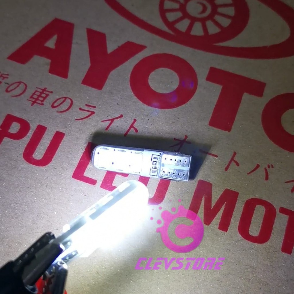 Lampu LED Motor T10 Jelly Nyala Diam sen Sein senja Warna Putih 2pcs