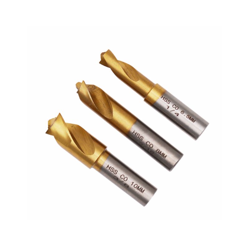 Gro 3pcs HSS CO for Titanium Spot Weld Cutter Welding Drill Bit High Speed Steel Flat Shaft 1 / 4 &quot;5 / 16&quot; 3 / 8 &quot;