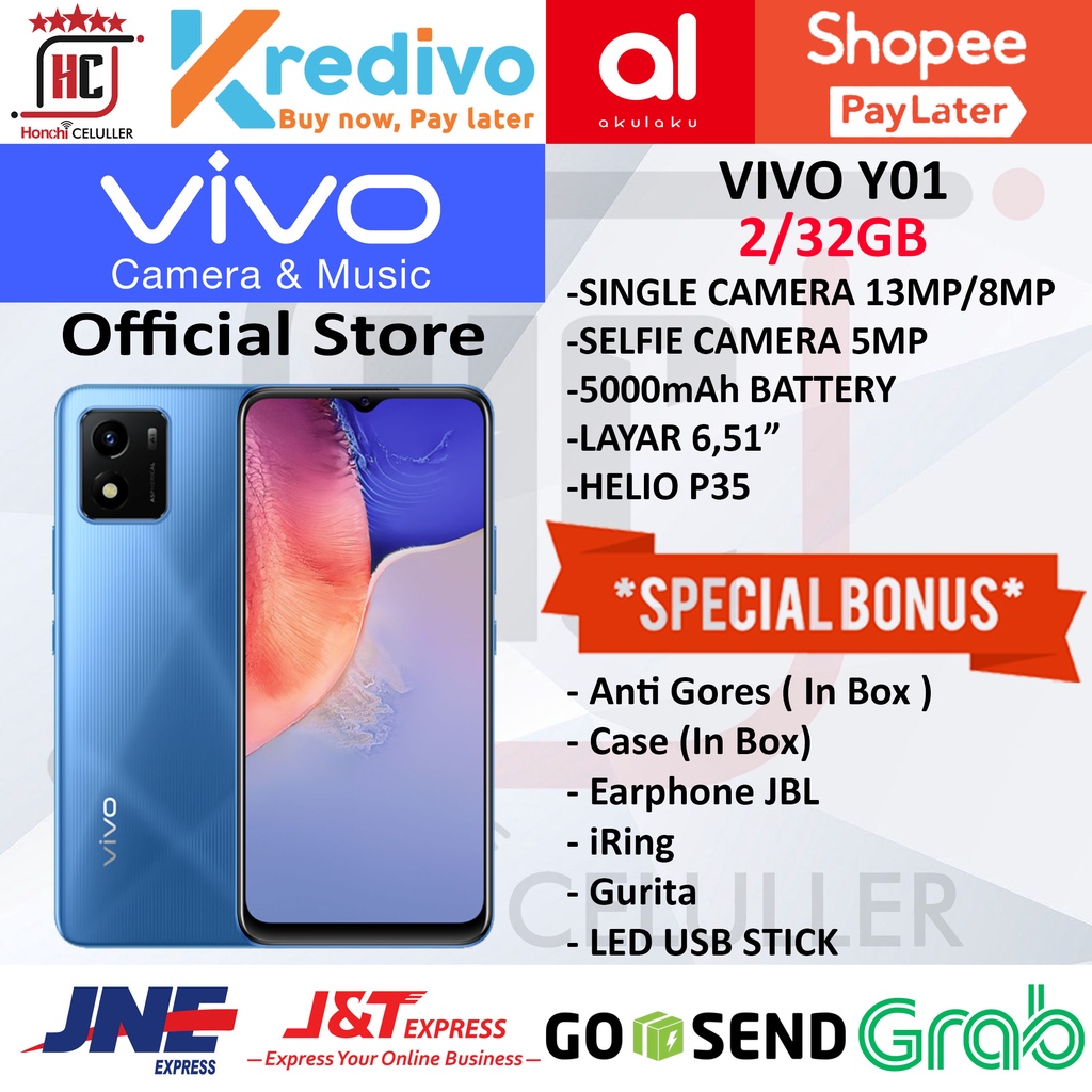 VIVO Y01 2/32 GB GARANSI RESMI VIVO INDONESIA