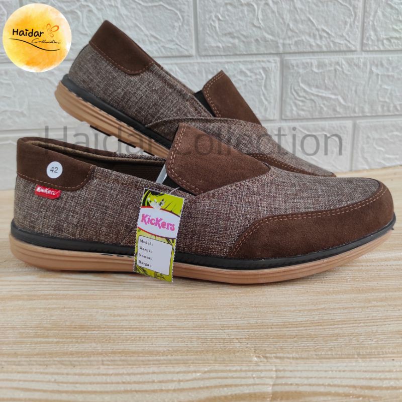 Sepatu Pria Kulit Suede Slip On Kasual Sintetis Premium sol Karet Original