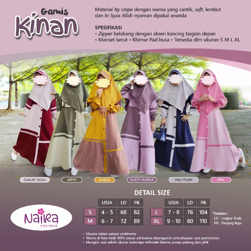 Set Gamis anak Ity Crepe Premoum Termurah