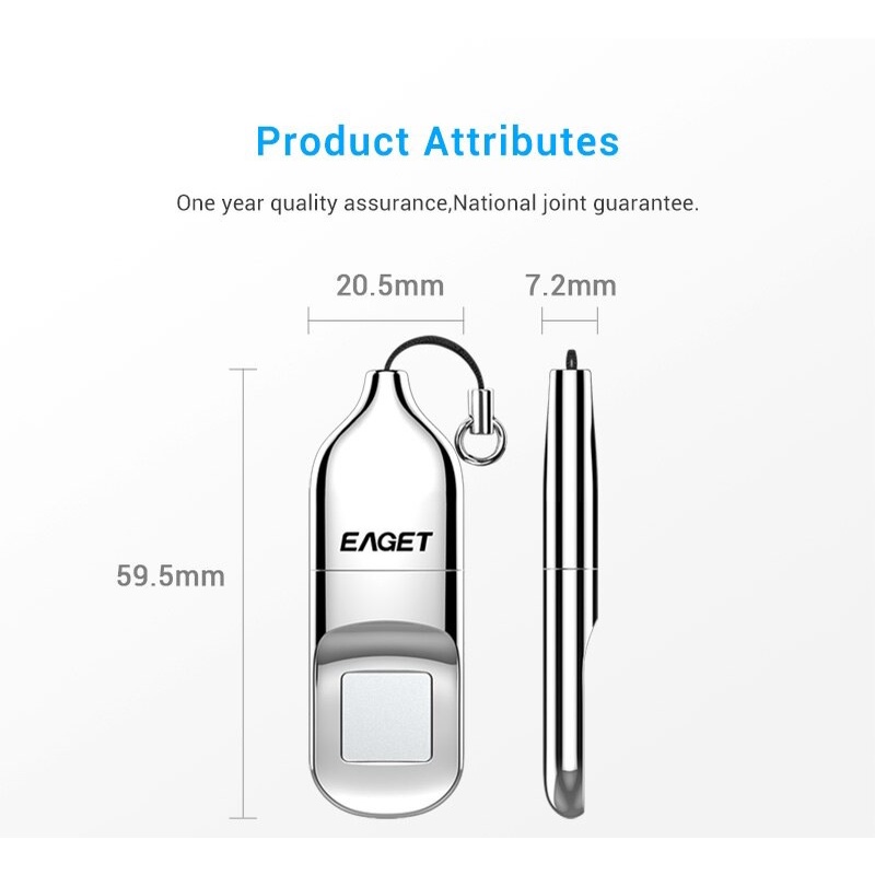 EAGET FU5 32GB - Fingerprint USB Flash Drive - Flash Disk Sidik Jari