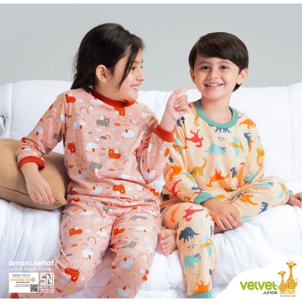 Velvet Junior Piyama Dreamwear Boy Series / Setelan Piyama anak Girl &amp; Boy 2-7 Tahun /setelan piyama bayi