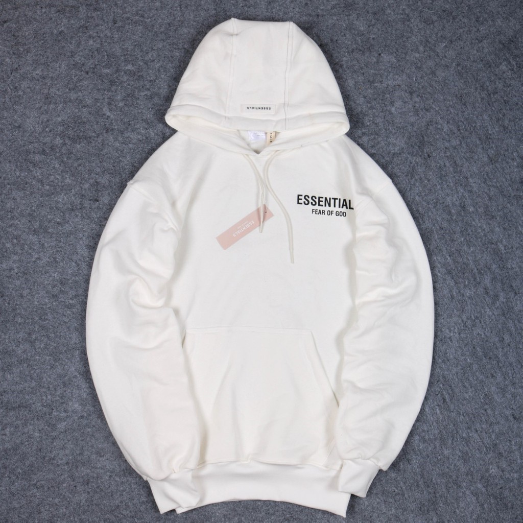JAKET HOODIE JUMPER HYPEBEAST & CASUAL FEAR OF GOD essential PREMIUM WHITE