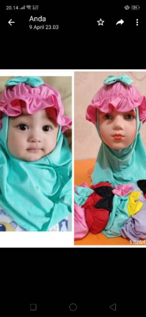 jilbab bayi topi pita alesa