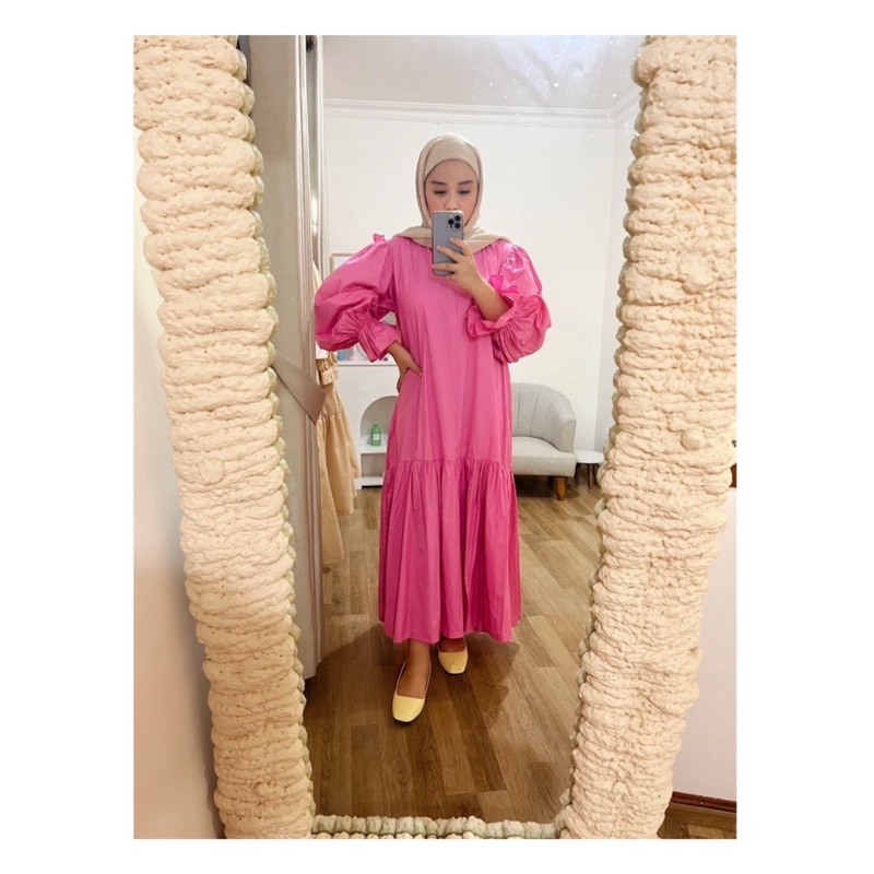 PL inibuna lula dress pink all size (premium poplin)