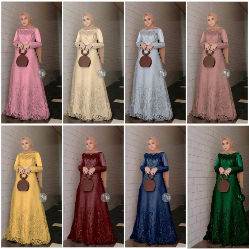 Baju Gamis Wanita GAMIS Jumbo Gamis Brokat Gamis Terbaru Gamis Baju Lebaran Gamis ld 120