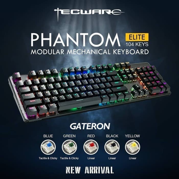 Tecware Phantom Elite 104 Gateron Yellow/Blue/Red/Black/Green Switches