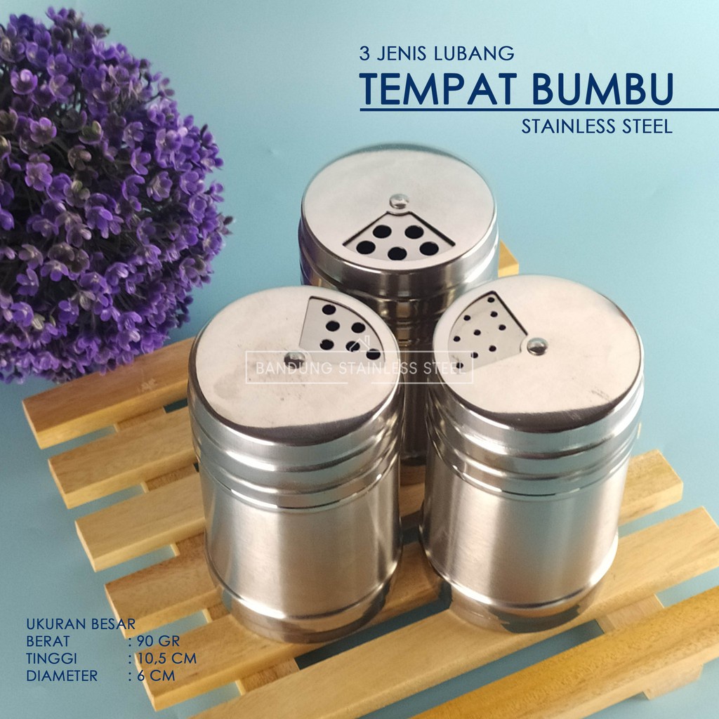 Pepper Shaker Tempat Bumbu Lada garam Tusuk Gigi Stainless Multifungsi Besar Kecil Jumbo Panjang