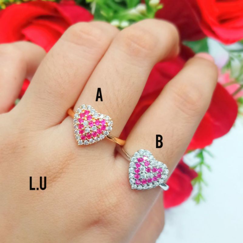 Fourfashipn Cincin Xuping Dewasa Motif Love Kombinasi PD169