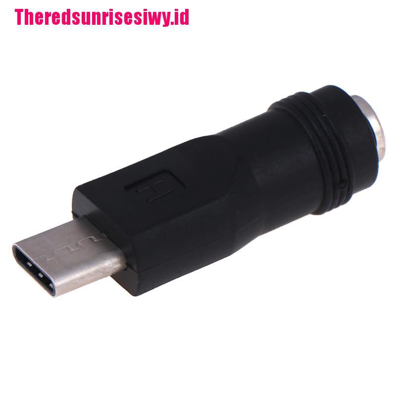 【Theredsunrisesiwy.id】1pcs 5.5*2.1mm Female jack to Type-C 3.1 Male Plug 90 / 180 Degrees DC Adapter