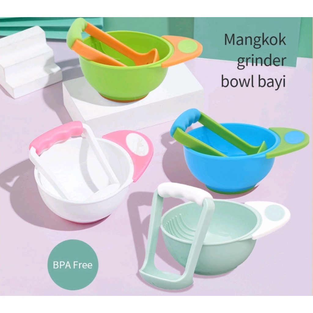 FOOD MASHER BOWL / BABY FOOD MAKER / MANGKOK PENGGILING MAKANAN BAYI MANUAL / BABY GRINDER / MANGKOK Mpasi (IP)