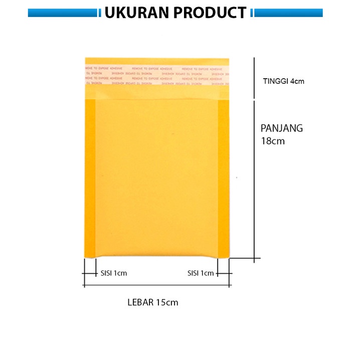 

Menyurat-Surat- Amplop Bubble Wrap 15* 18 Cm Envelope Packaging Termurah - Kuning -Surat-Menyurat.