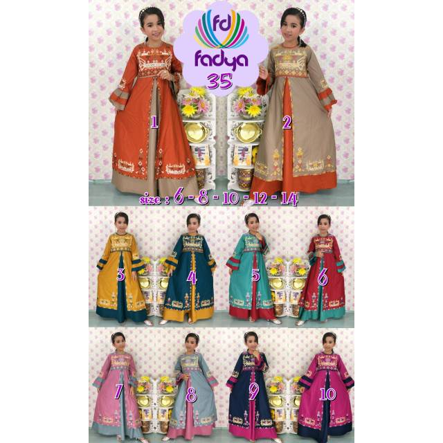 Gamis anak fadiyah bordir kalimantan terbaru 2019
