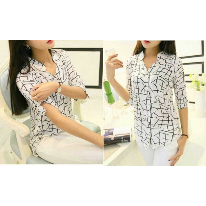 Kemeja Wanita Terbaru Brand Matahari Corniche MZ948 [Kem Asia Ro] Kemeja Wanita Katun Rayon Putih