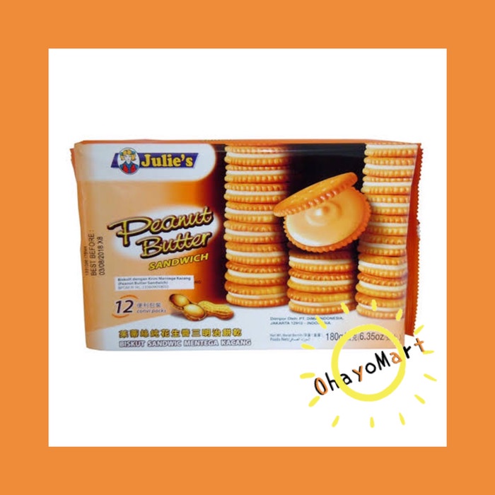 

Wafer-Biskuit- Biskuit Julies Rasa Kacang / Julie'S Peanut Butter/ Biscuit 180G -Biskuit-Wafer.