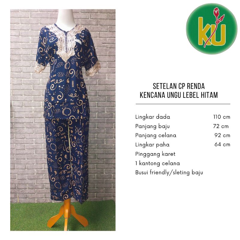 COD CP Renda Kuh / CP Renda Kencana Ungu Hitam/ Setelan Kencana Ungu Murah/Setelan Kencana Ungu Rend