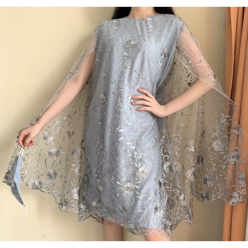 DRESS BROKAT CAPE PREMIUM DRESS BROKAT KONDANGAN FREE MASKER