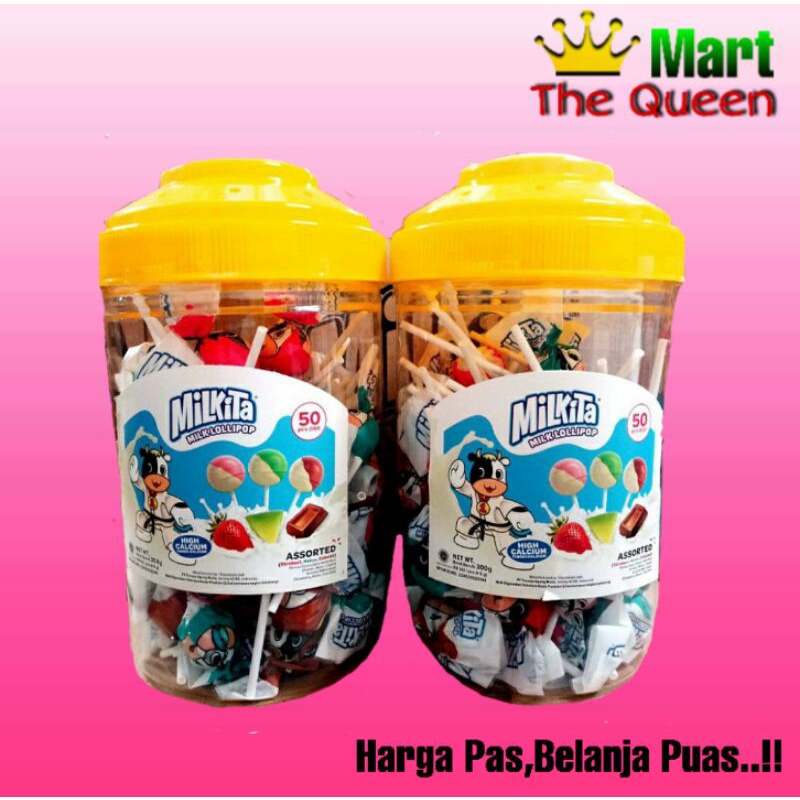 

MILKITA Lollipop 1 toples isi 50 pcs (MIX 3 RASA)