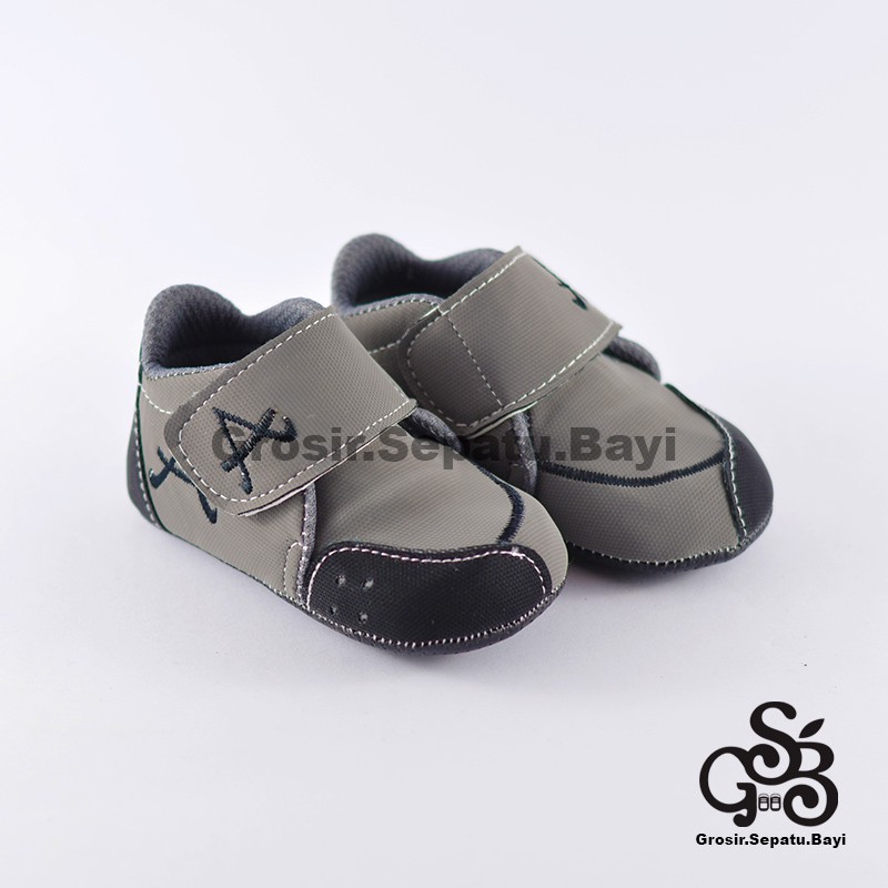 sepatu bayi baby shoes prewalker laki laki umur 2 - 14 bulan model casual A warna ABU