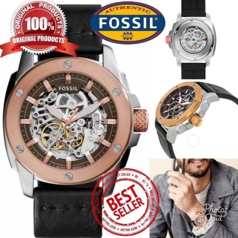 Jam Pria Fossil ME 3082 & ME3082 Original Automatic Leather FullSet