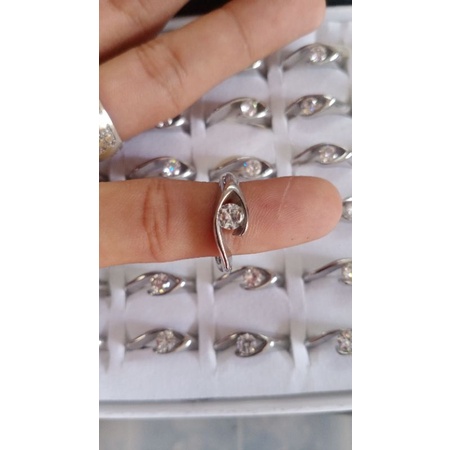 Cincin Permata 03 Besi Putih Asli Ternate