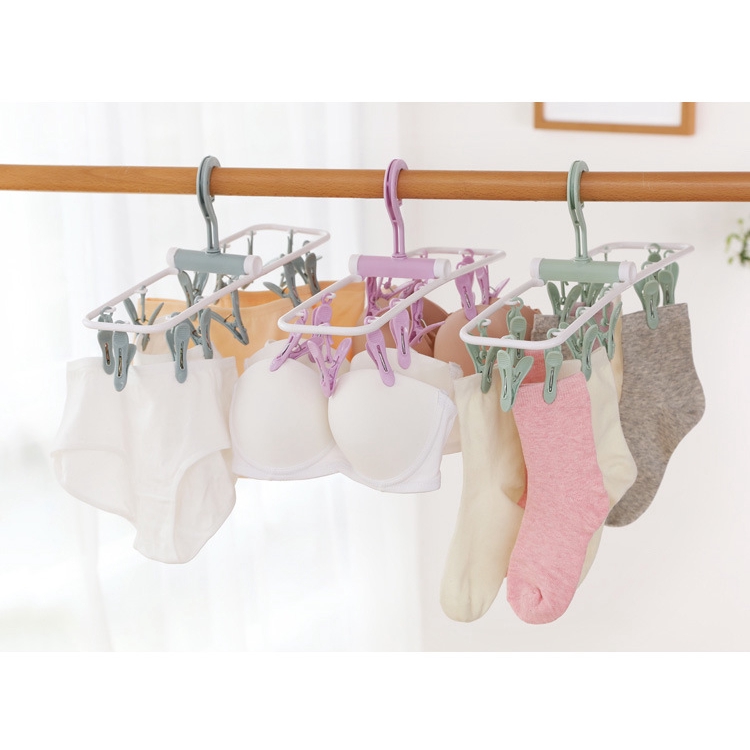 TOKOMUDA Gantungan Jemuran Hanger Kaos Kaki Pakaian Dalam 12/32 jepitan Multifugsi Anti Angin