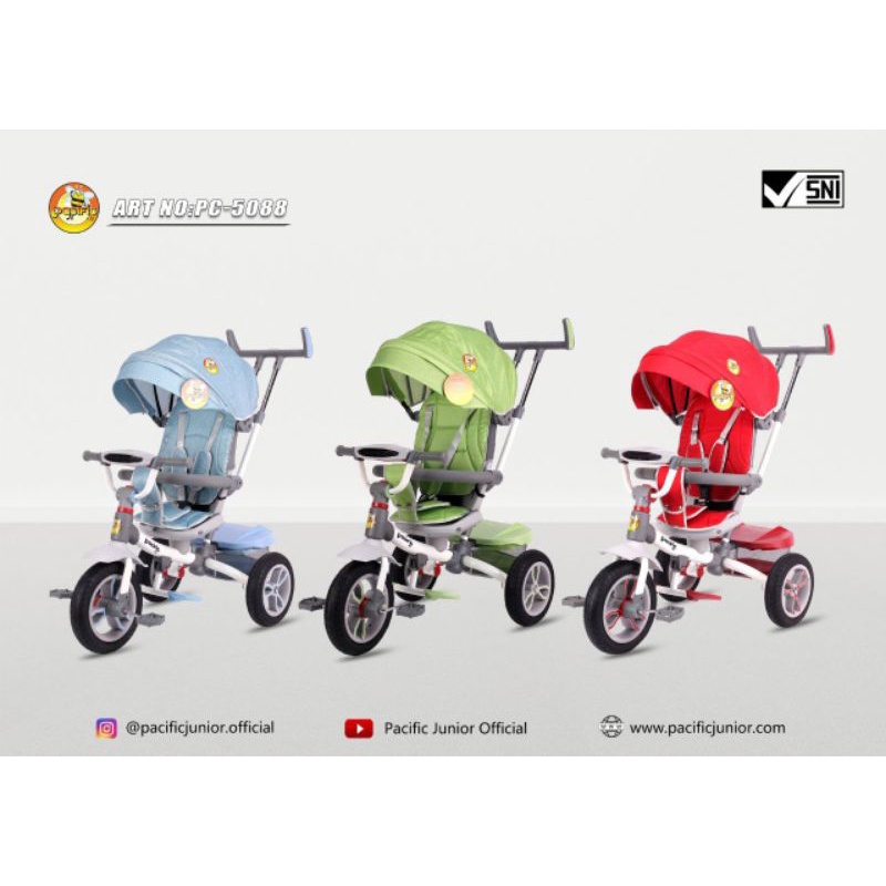Stroller PACIFIC TRICYCLE  5088 PC-5088 Tricycle Stroller Micro Trike Smart Trike Sepeda BMX Sepeda 