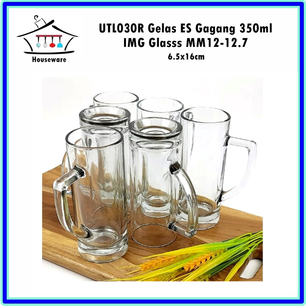 [Set 6pcs] UTL030R Gelas ES Gagang MM12-12.7 350ml