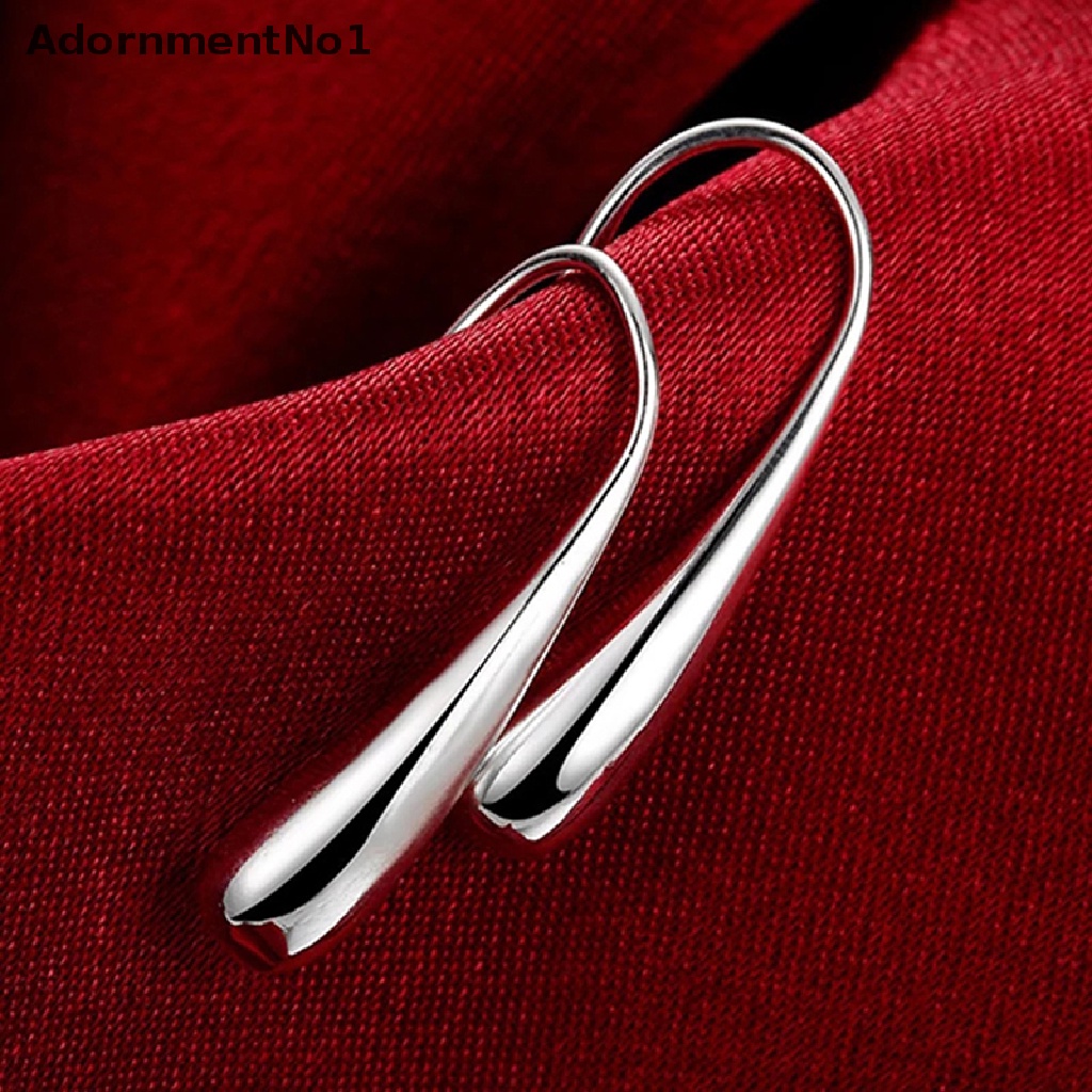 (AdornmentNo1) Anting Tusuk Gantung Silver 925 Desain Tetesan Air / Hujan Untuk Wanita