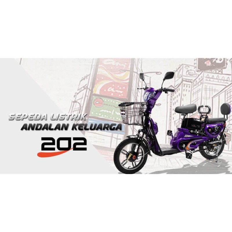 Sepeda Listrik Volta 202 New (with pedal assist) 48V 12Ah 500W