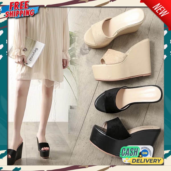 Wadges Transparan Termurah Sepatu Weges Wanita Terkini Sendal Wedges Terbaru Sandal Sendal Tinggi Te