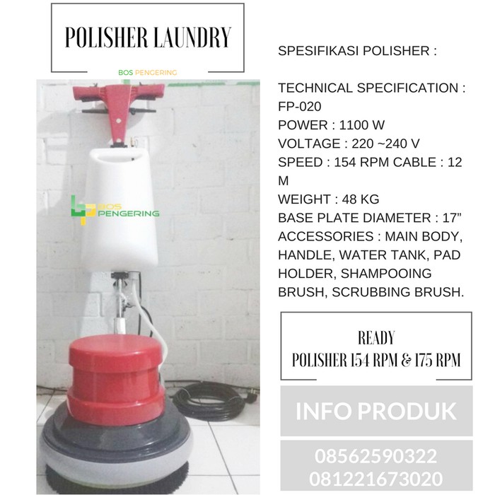 Polisher Mesin Sikat Karpet Laundry 154 Rpm Kualitas Terbaik