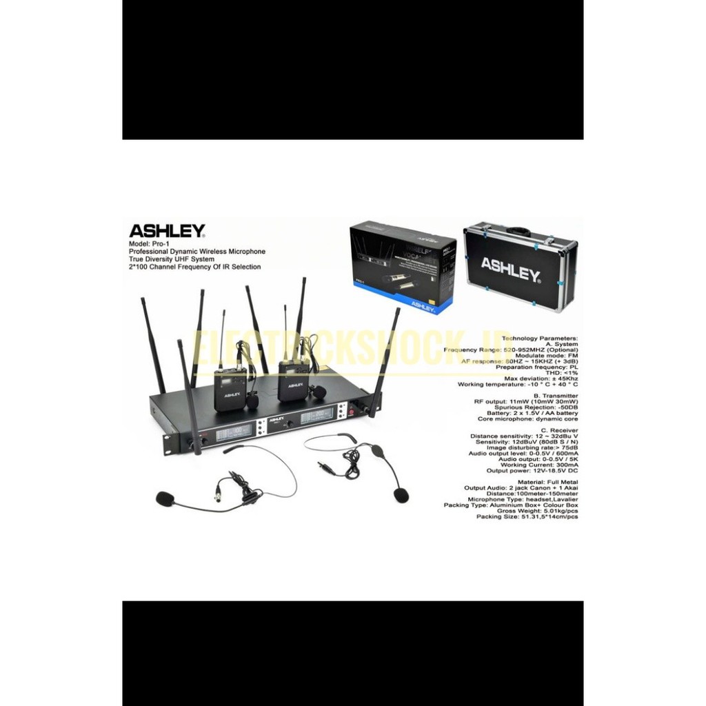 MIC WIRELESS ASHLEY PRO 1-JJ+HH ( JEPIT , HEADSET) ORI