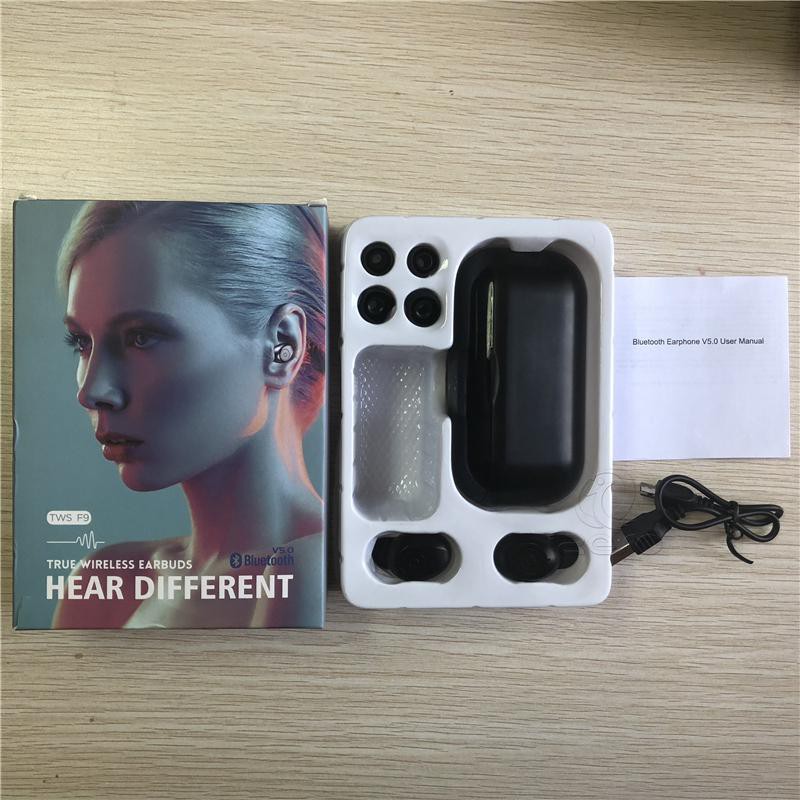 Headset Bluetooth LED Digital F9-8 TWS Super Bass