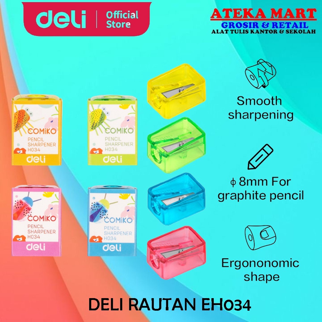 

[PCS] DELI EH034 RAUTAN PENSIL LUCU PERUNCING PENSIL WARNA WARNI