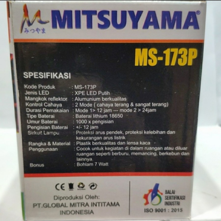 MITSUYAMA MS 173P SENTER KEPALA LED CAHAYA PUTIH 7W RING 50 7 WATT