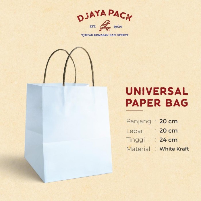 

(TERLARIS) BE5T SELLER!!! Paperbag / Shopping bag White Kraft Putih Polos (isi 10
