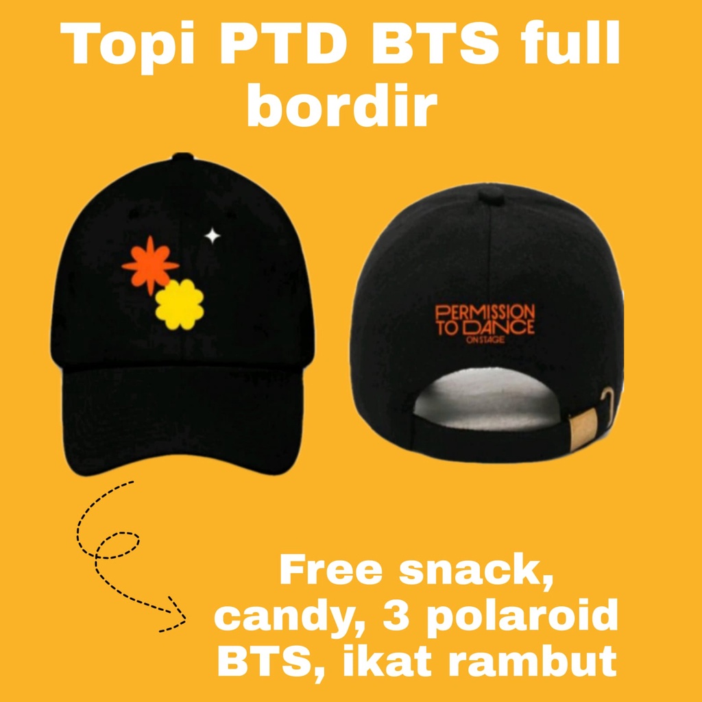 topi cap BASEBALL un-off Permission to dance ( BORDIR FULL)/ TOPI PTD BTS FULL BORDIR