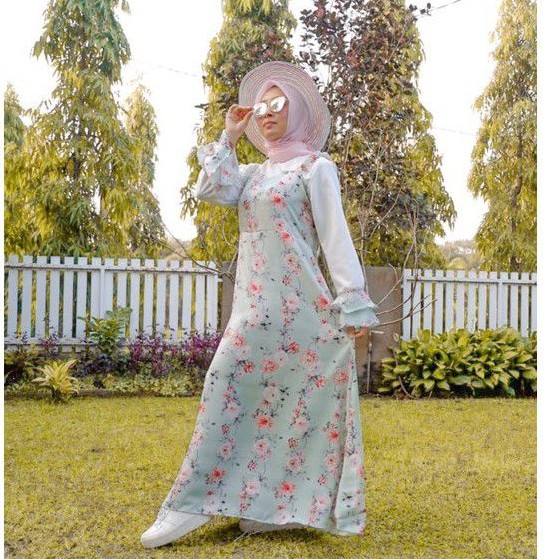 GAMIS MUSLIM| GAMIS REMAJA |ALETTA DRESS MINT - PUTIH