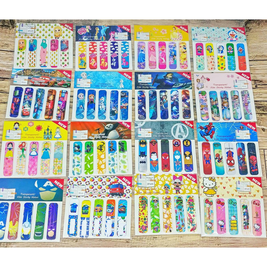 ISI 100LEMBAR | PEMBATAS BUKU BT21 BTS PLASTIK / PEMBATAS BUKU BTS / BOOKMARK BT21 / STIKY NOTE BT21-STC- RANDOM