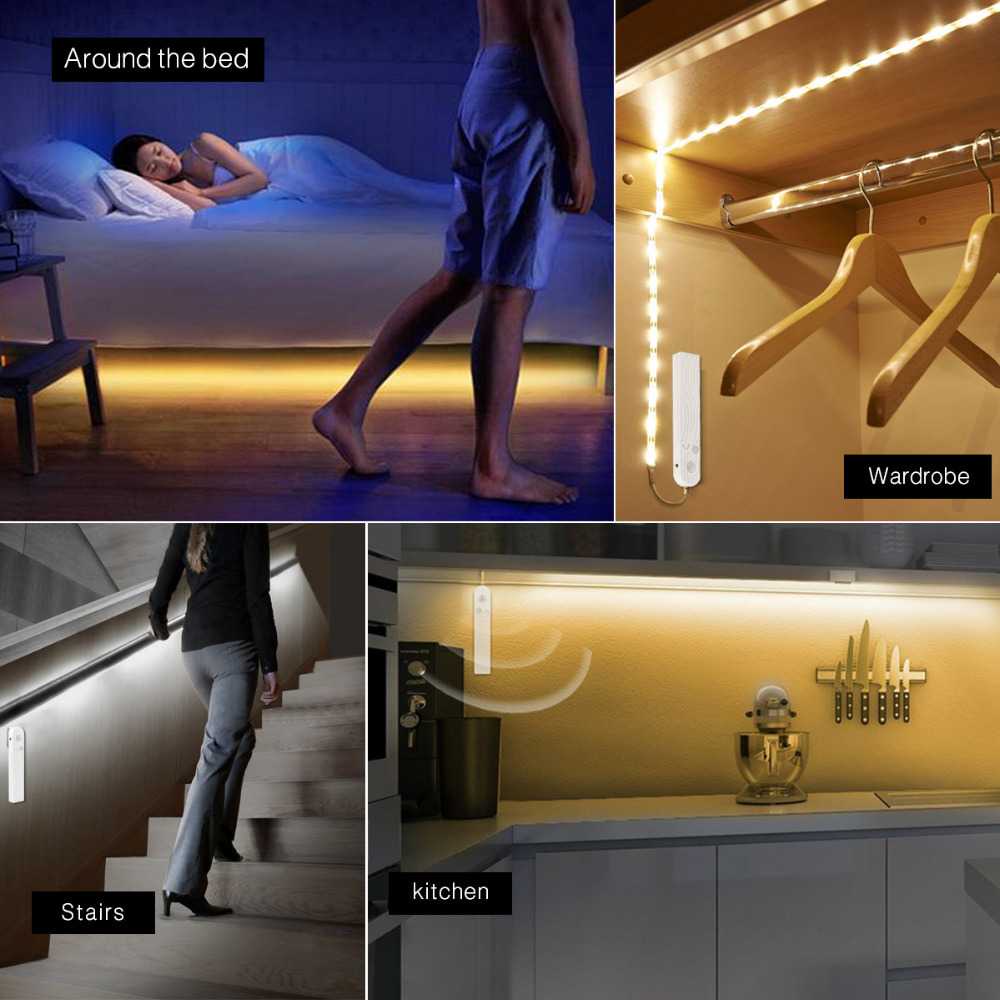 [ORIGINAL] Lampu Dekorasi LED Strip Aesthetic dengan Motion Sensor Gerak Terang Kamar Ruang Tamu Murah Terbaru