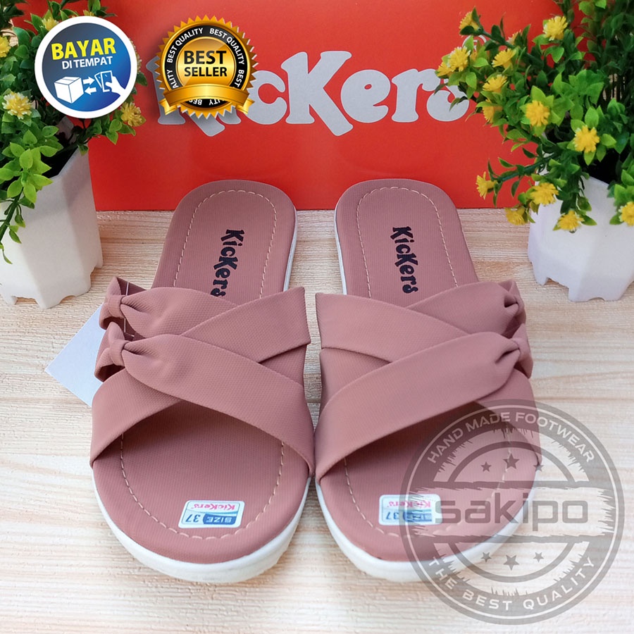 PROMO 6.6 SHOPEE MALL GREAT SALE MURAH LEBAY !! SANDAL SLOP WANITA KICKERS SALEM / SANDAL REMAJA SLOP PITA  KICKERS / SAKIP0