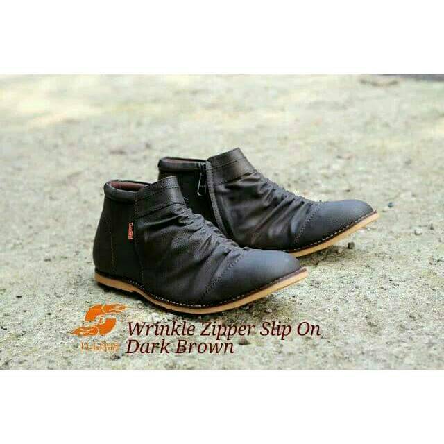 Sepatu D-island Zipper Wrinkle / Sepatu d island