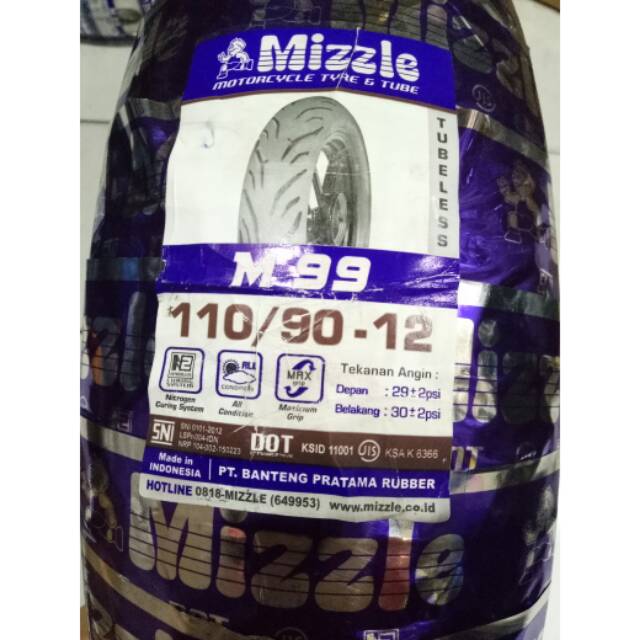 Ban Mizzle 110/90-12 Vespa Scoopy Fi Tubeless